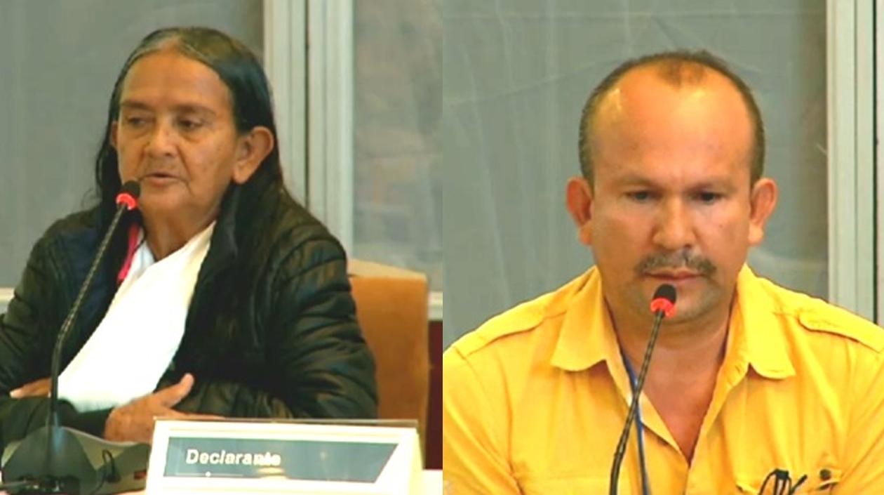 María Rosalba Bárcenas y Edidxon Villamizar, dos de los declarantes.