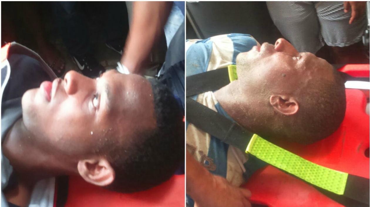 En la foto los dos obreros heridos.