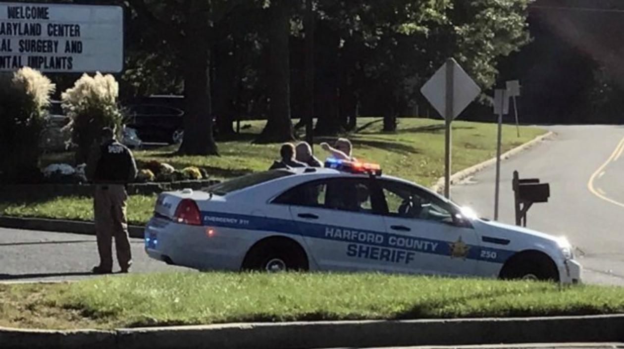 Lugar donde se presentó el tiroteo en Maryland.