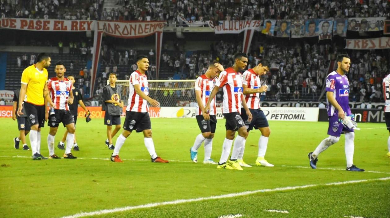 Tristeza juniorista al final del partido.