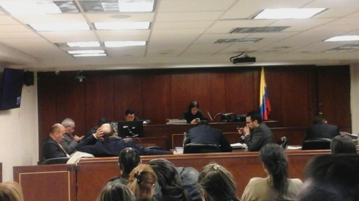 Aspecto de la audiencia hoy en Bogotá.