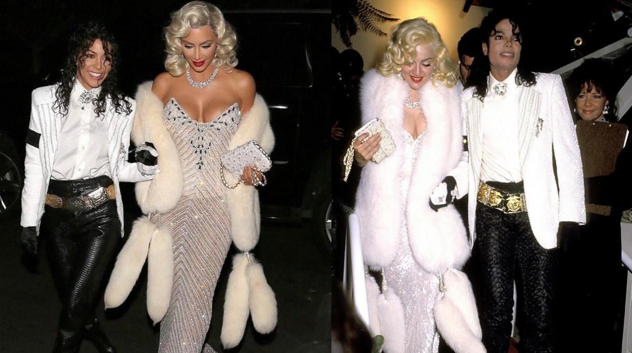 El disfraz de Kourtney y Kim Kardashian inspirado en Madonna y Michael Jackson.