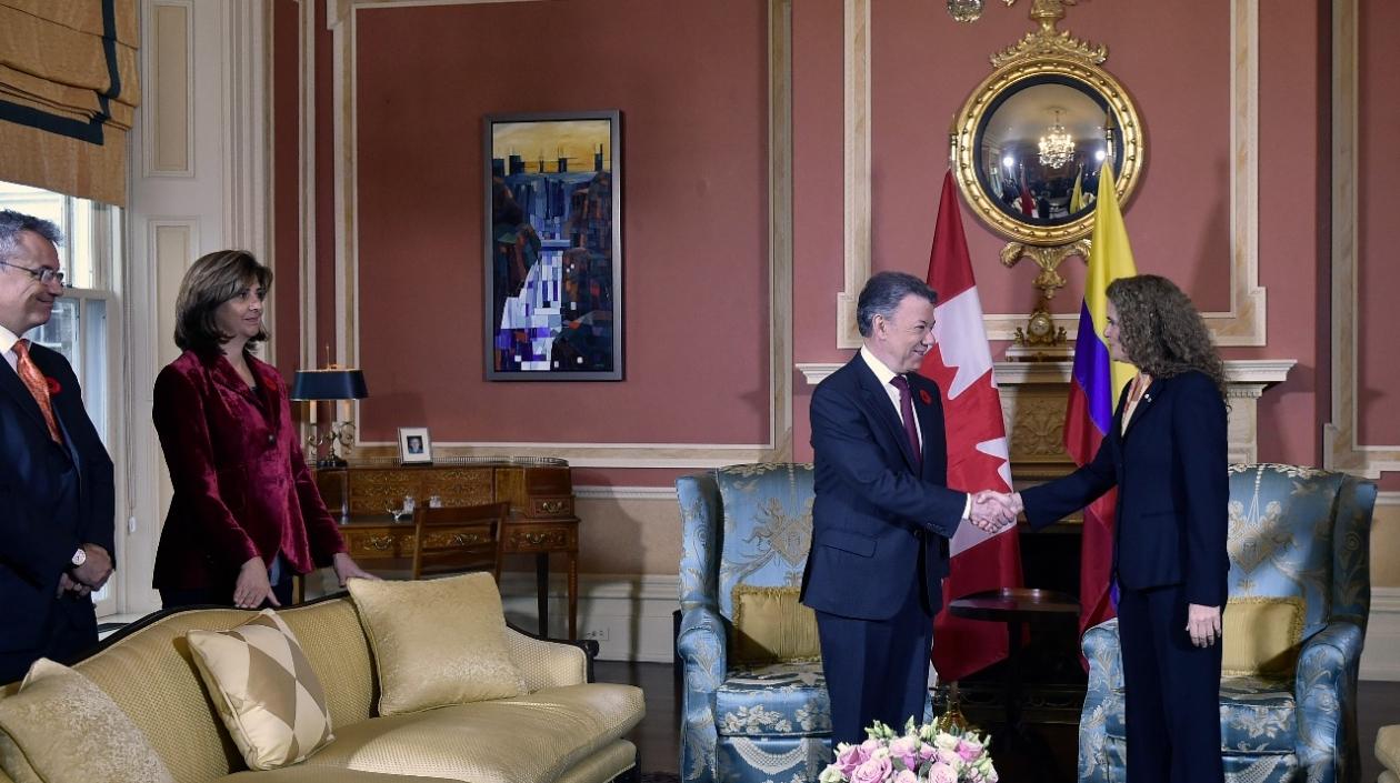 La Gobernadora General de Canadá, Julie Payette, se reunió con el Presidente Santos.