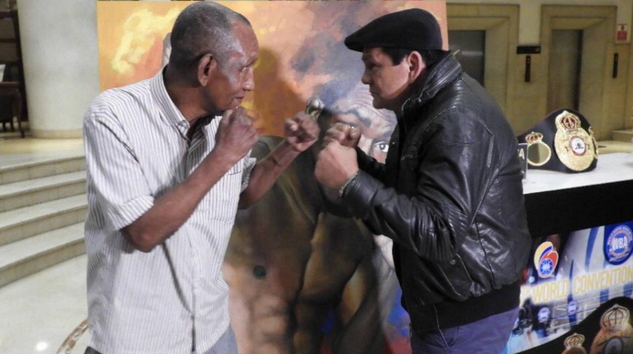 Antonio Cervantes 'Kid Pambelé' y Roberto 'Mano e' Piedra' Durán.