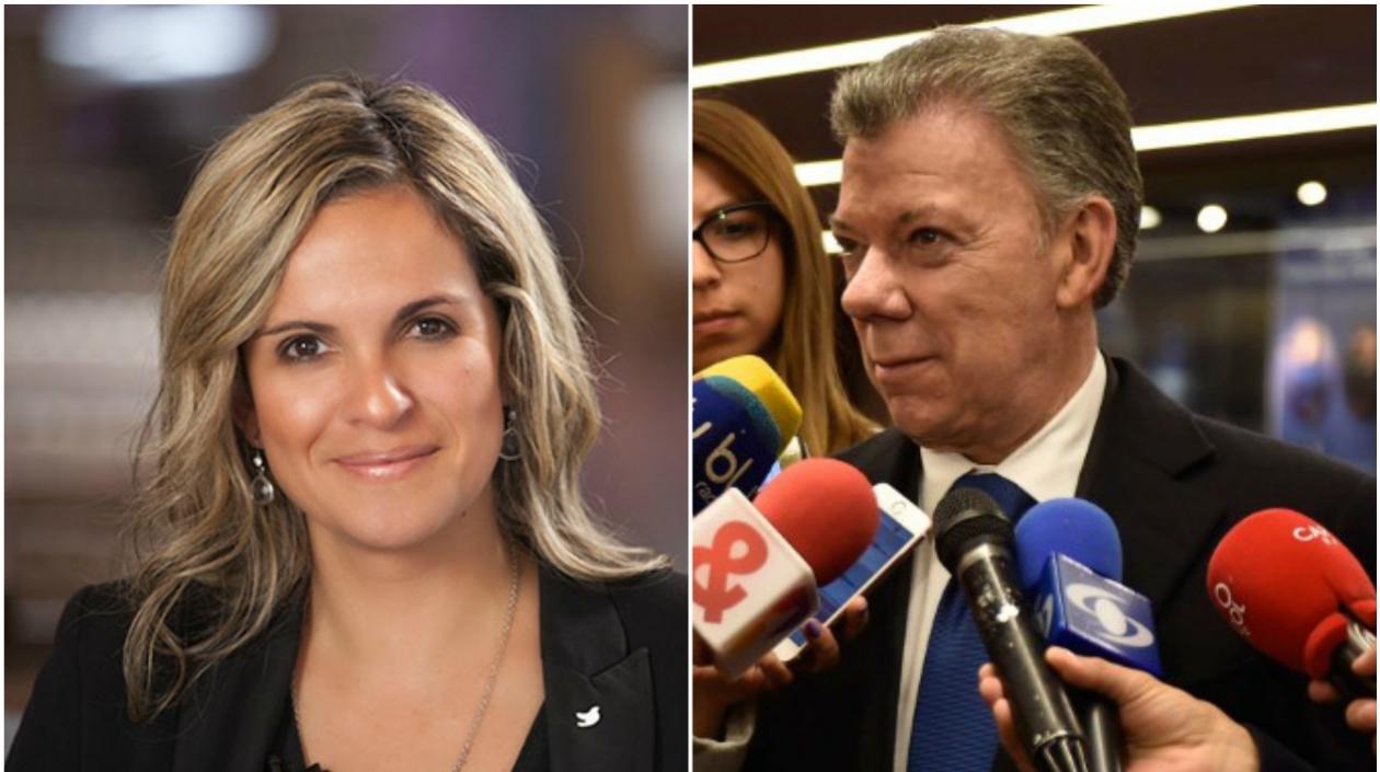 María Andrea Nieto, directora del Sena; en la otra foto, el Presidente Santos.