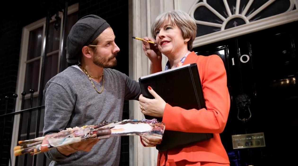 Figura de cera de la primera ministra británica Theresa May.