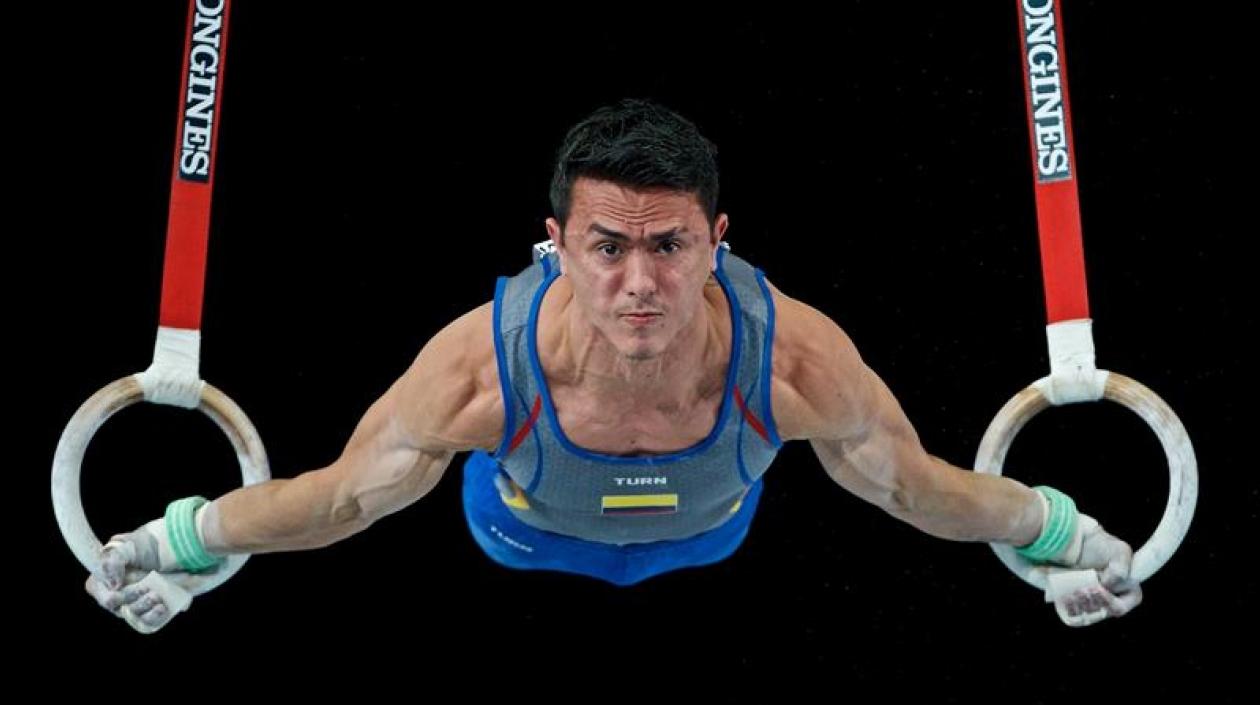 Jossimar Calvo compitiendo en los Juegos Bolivarianos.