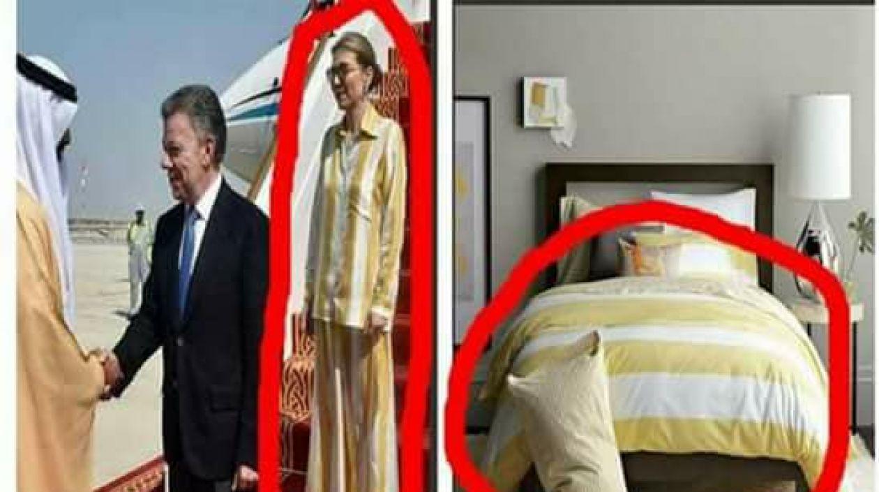 Meme sobre el vestuario de María Clemencia Rodríguez de Santos.