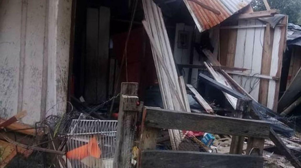 Así quedó una de las viviendas afectadas.