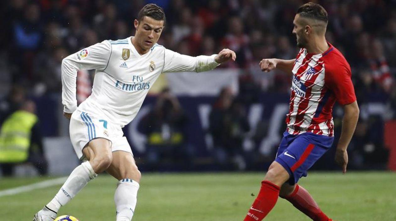 Cristiano no pudo superar a la defensa del Atlético.