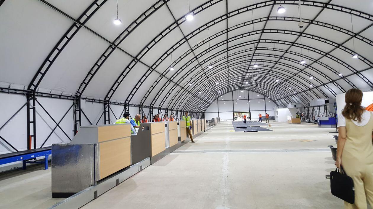 La zona provisional de chequeo.