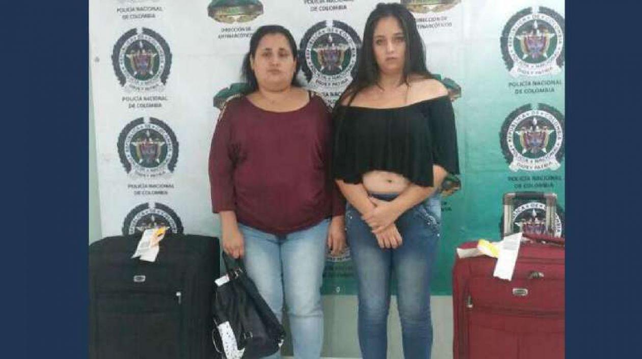 Las dos mujeres fueron capturadas con 7 kilos de cocaína en su maleta.