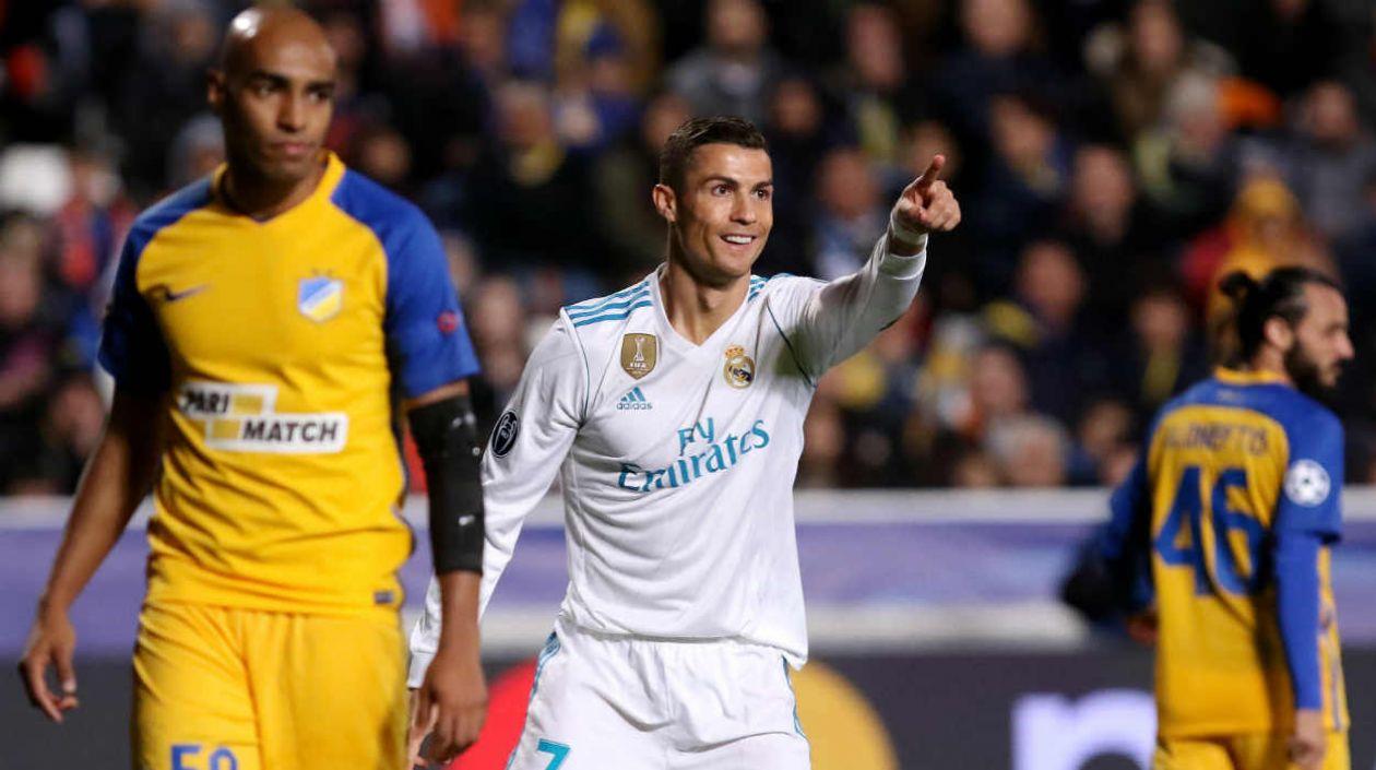 Cristiano Ronaldo en el partido. 