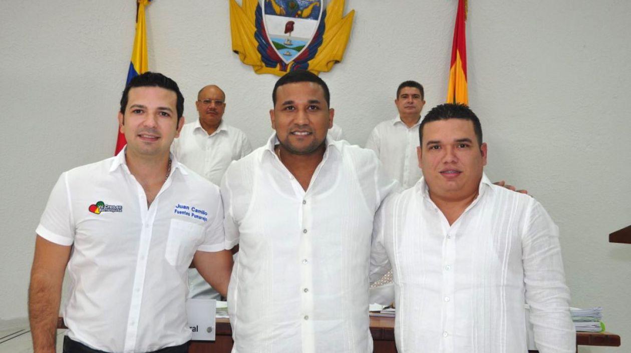 Juan Camilo Fuentes, Oscar David Galán y Aissar Castro, mesa directiva del Concejo 2018.