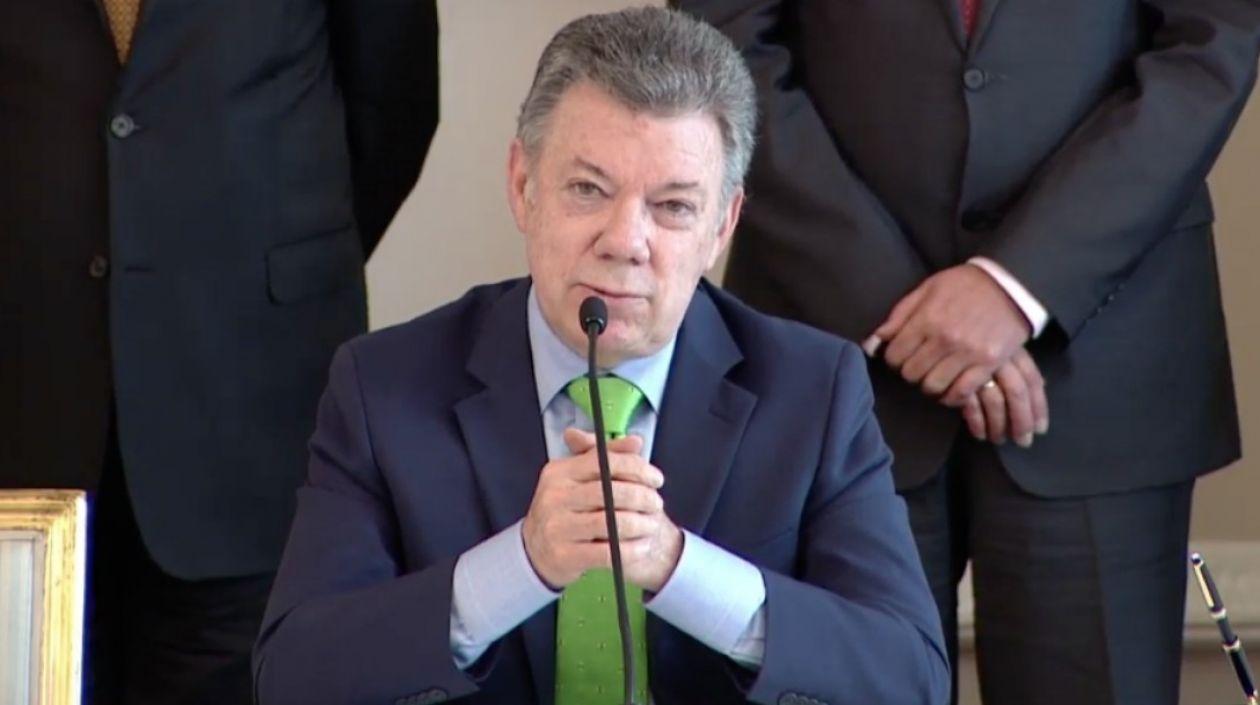 Juan Manuel Santos, presidente.