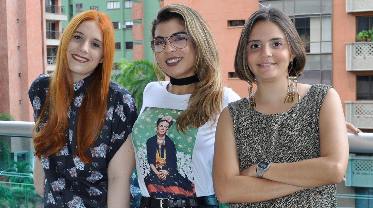 Las organizadoras Joan Velázquez, Laura Amador y Farah Diva.