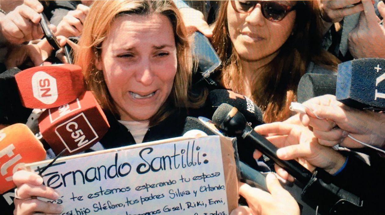 Jessica Gopar, esposa del cabo principal del submarino Fernando Gabriel Santilli.