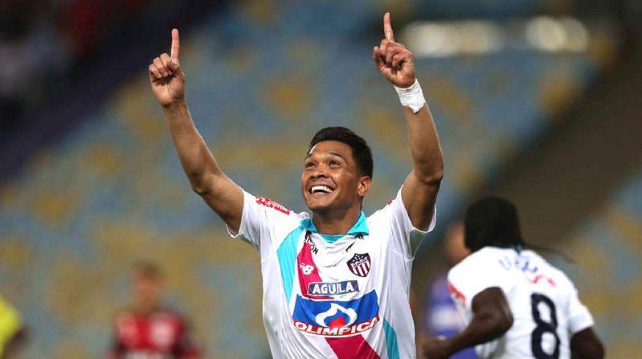 Teófilo Gutiérrez festejando el gol en el Maracaná.