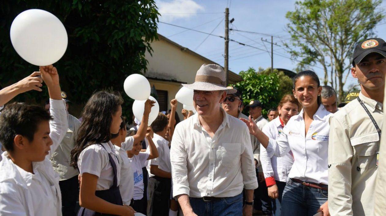 Presidente Santos durante su visita a La Montañita.