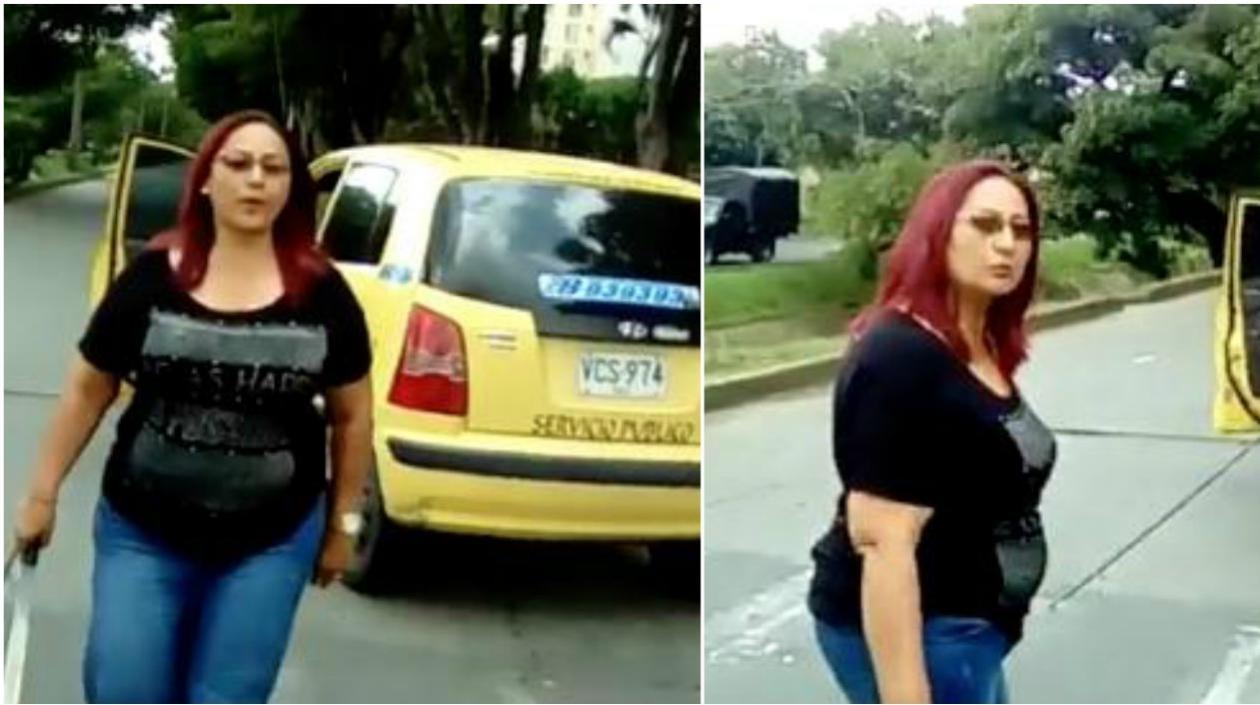Mujer taxista con machete en Cali.