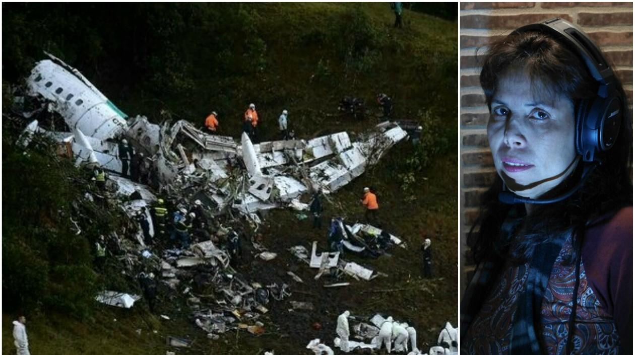 Imagen de archivo del accidente y de la controladora aérea Yaneth Molina.
