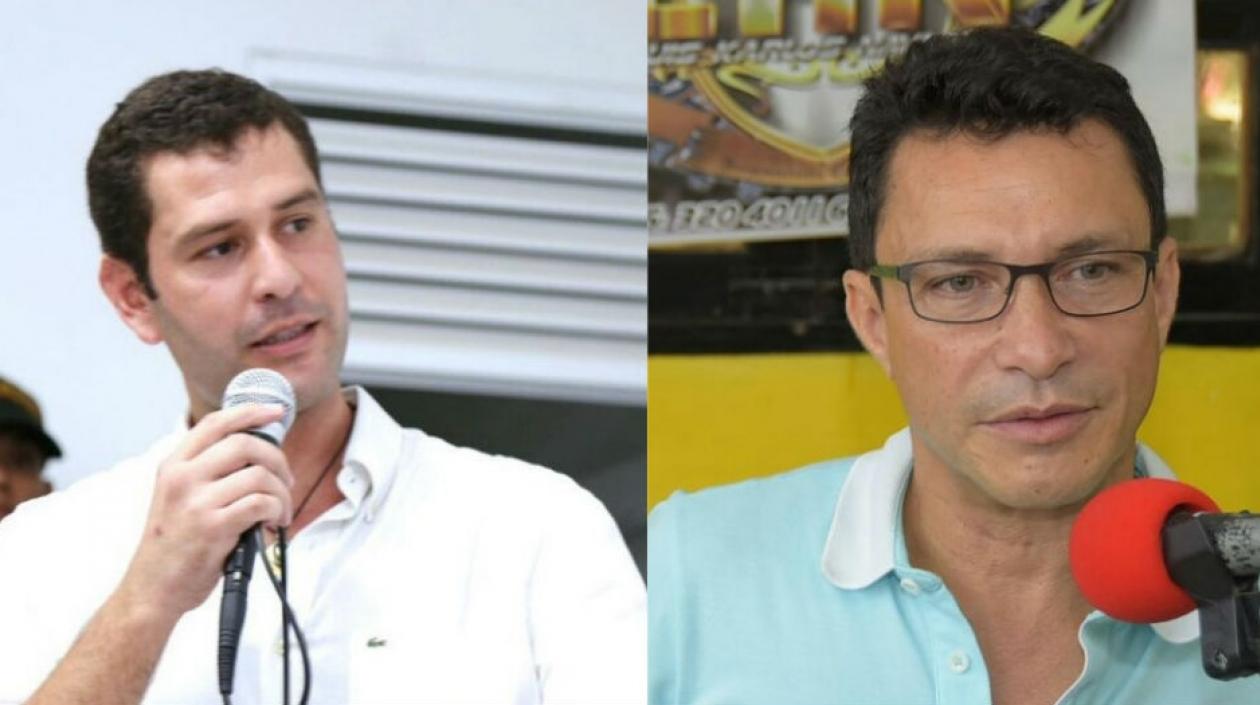 Luis Miguel Cotes (izq) reaccionó a la captura de Caicedo. 