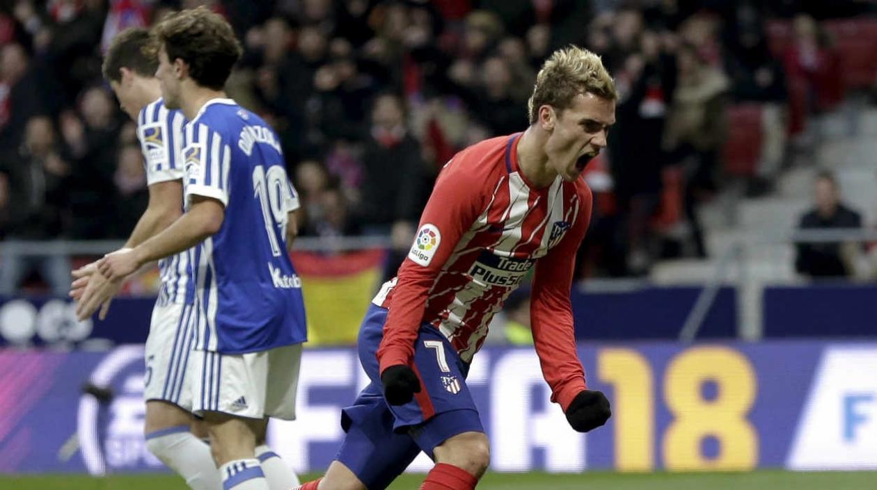 Antoine Griezmann celebra uno de los goles del partido.