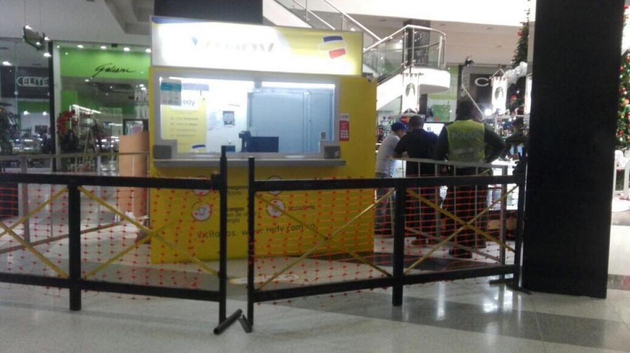 Sucursal de Bancolombia donde se presentó el suceso.
