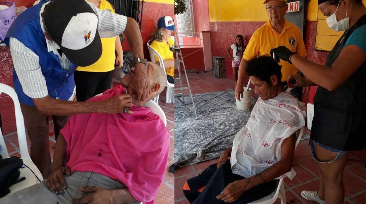 Afeitada y corte de cabello para habitantes de la calle.