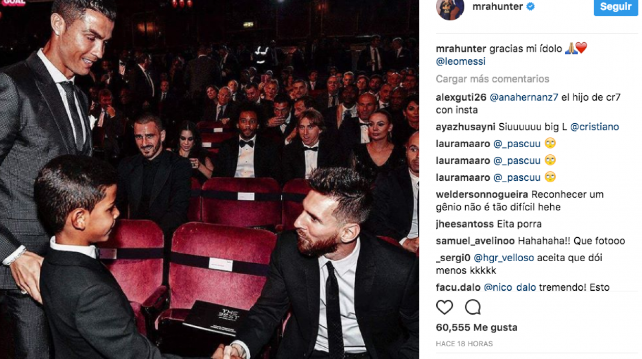 La imagen de la cuenta de Instagram de Cristiano Jr.