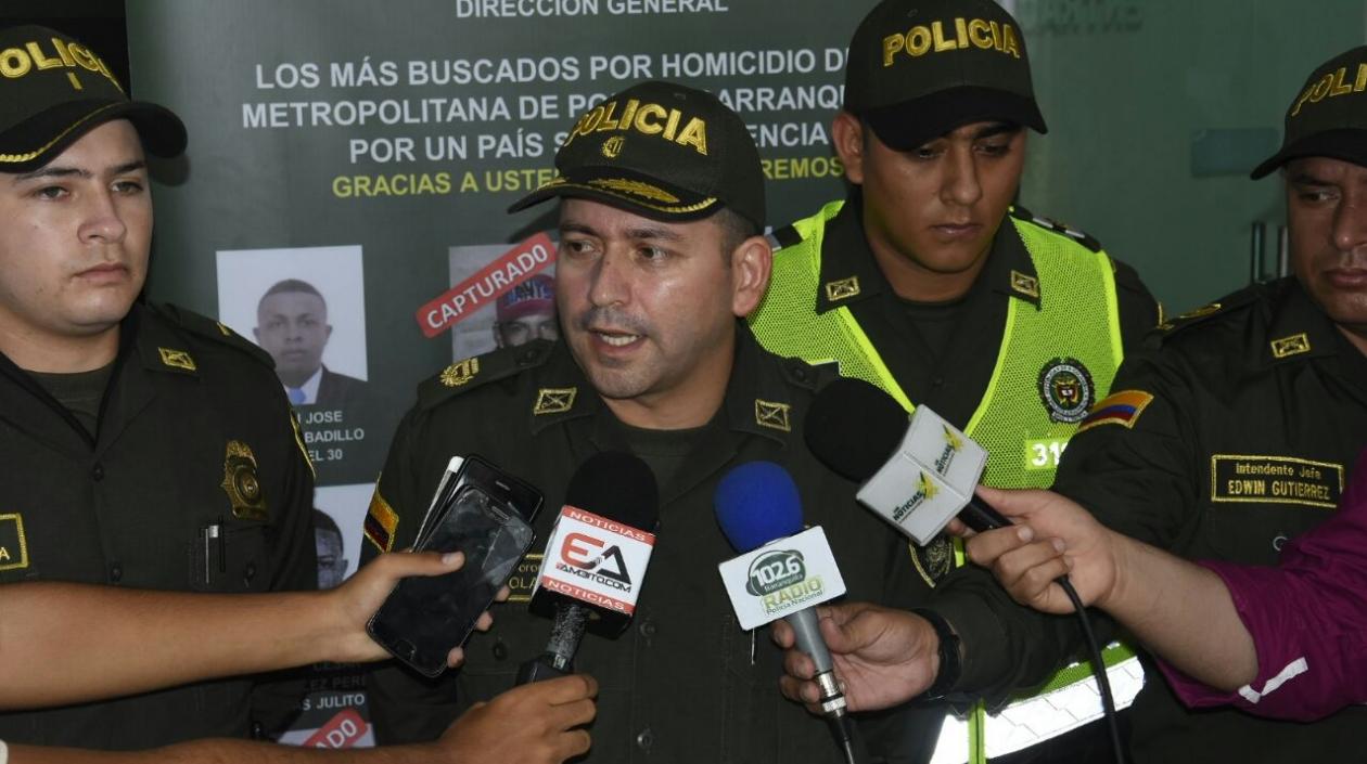 Teniente coronel Hugo Molano, comandante operativo de la Policía Metropolitana de Barranquilla.