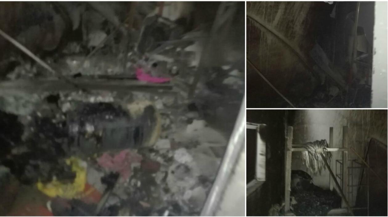 Así quedó la vivienda después del incendio.