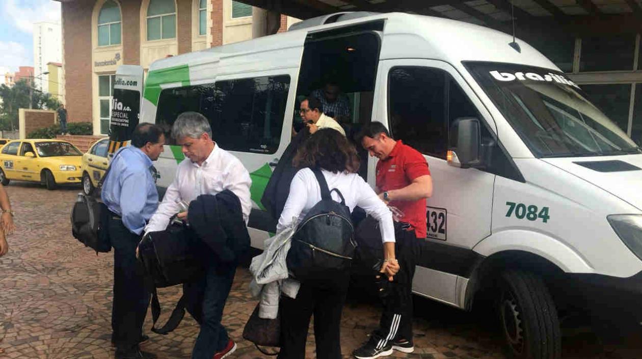 Delegación de México a su llegada a Barranquilla. 