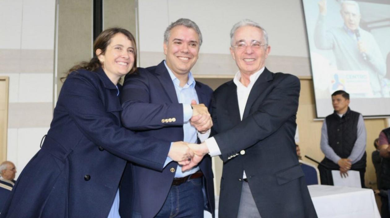 Paloma Valencia, Iván Duque y Álvaro Uribe Vélez.
