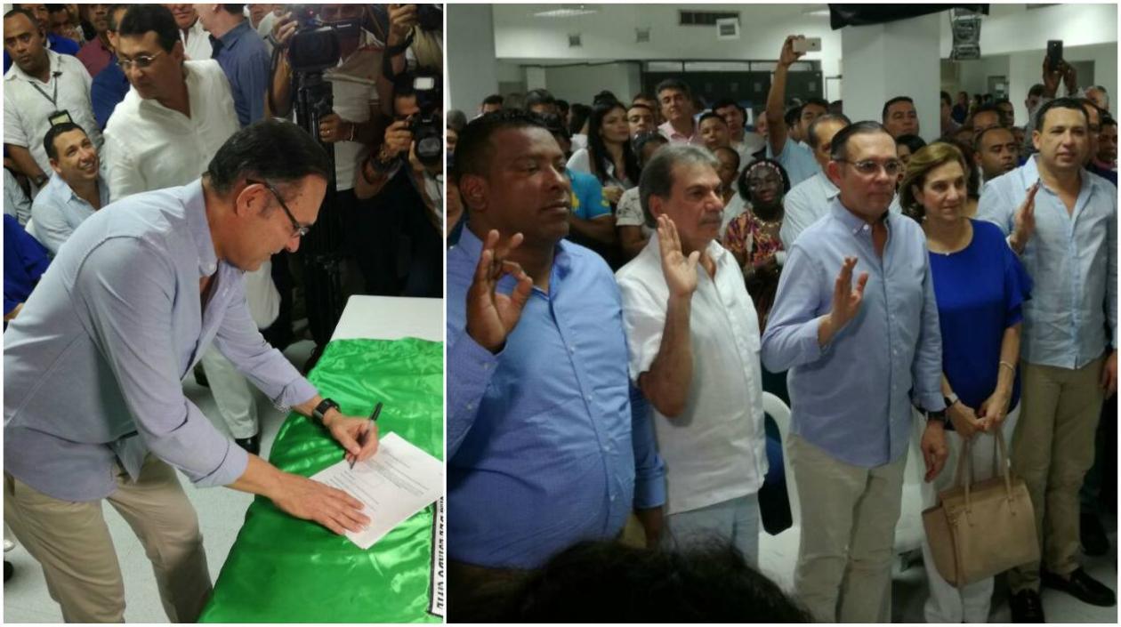 Senadores Efraín Cepeda y Laureano Acuña y los candidatos a la Cámara del Atlántico.