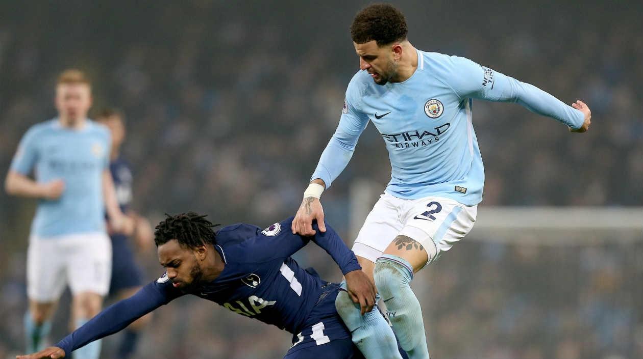 Acción del partido entre Manchester City y los Spurs. 