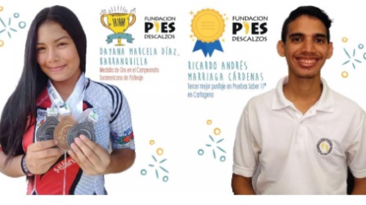 Los estudiantes Dayana Marcela Díaz y Ricardo Andrés Marriaga Cárdenas.