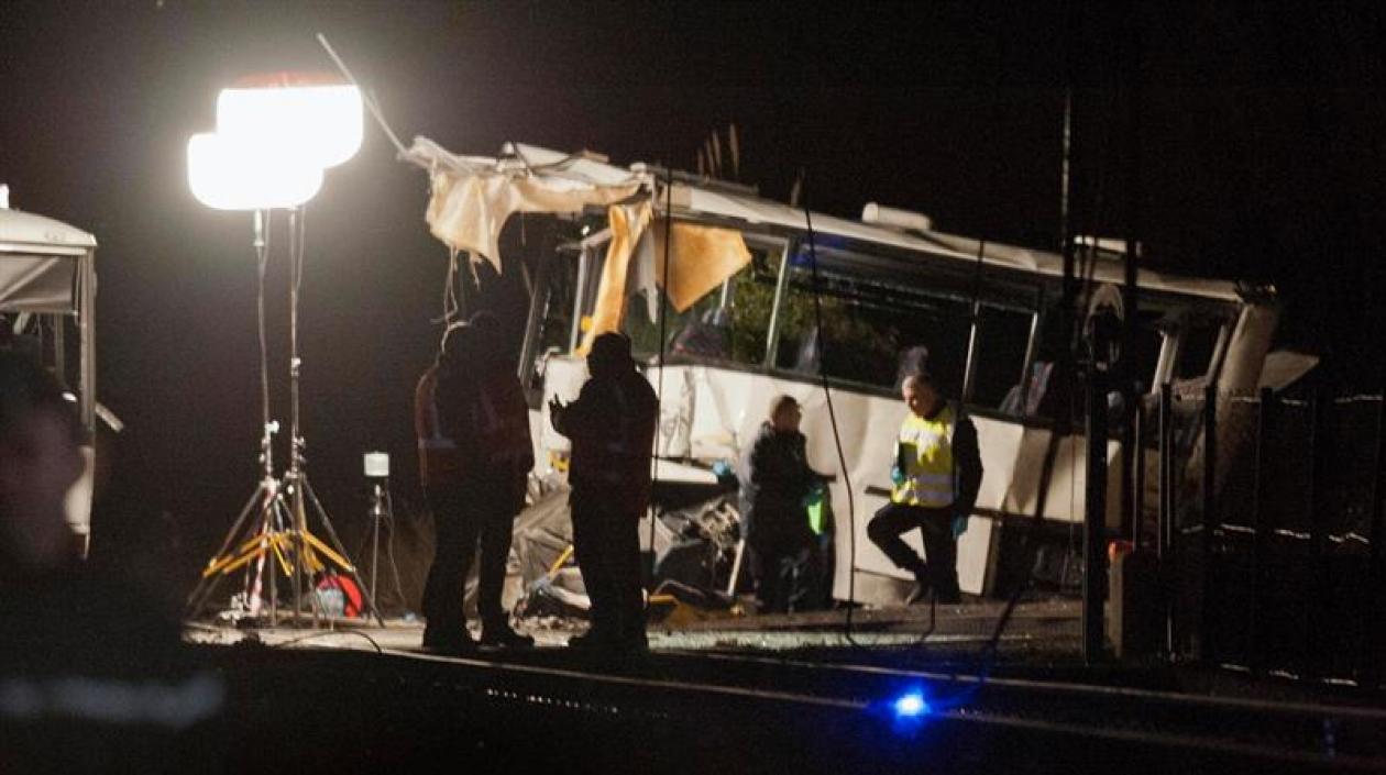 Así quedó el bus escolar. 