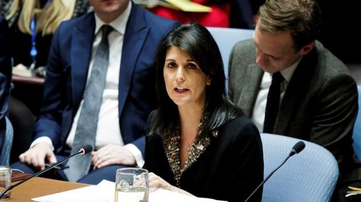 La embajadora de Estados Unidos ante la ONU, Nikki Haley.