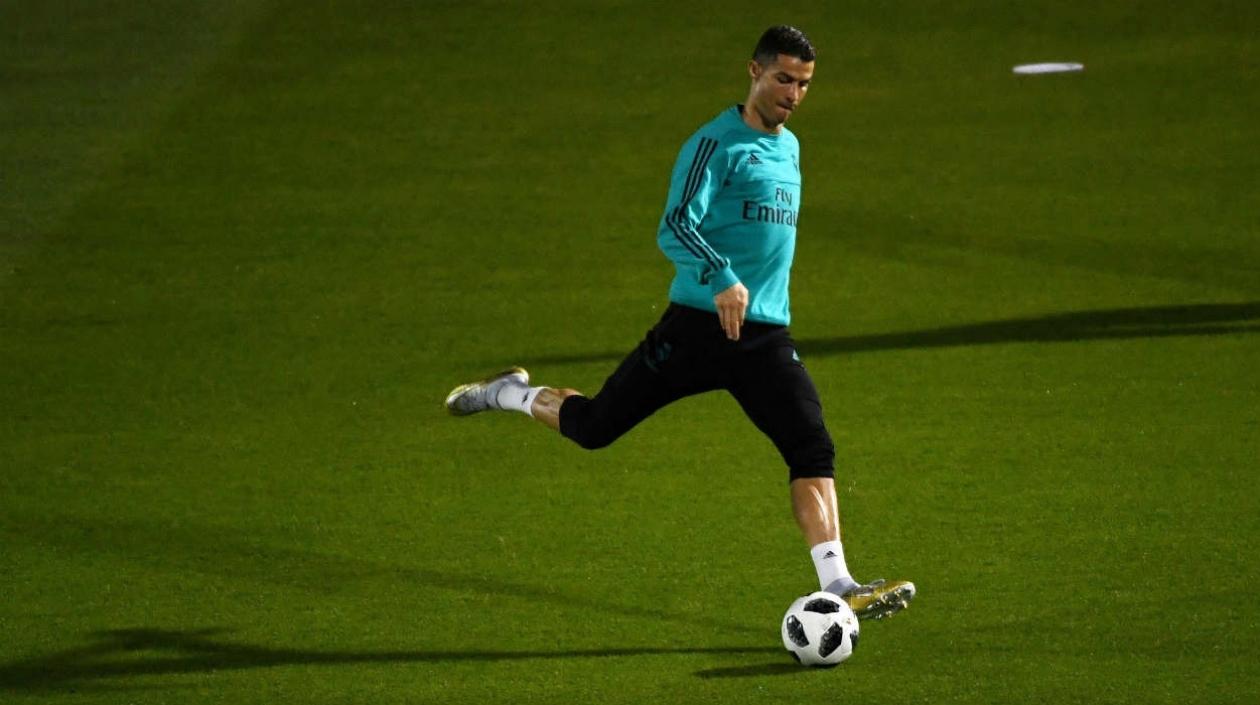Cristiano Ronaldo durante un entrenamiento. 