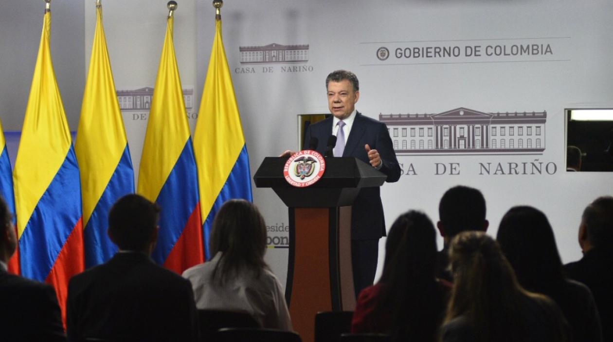 Juan Manuel Santos, presidente.