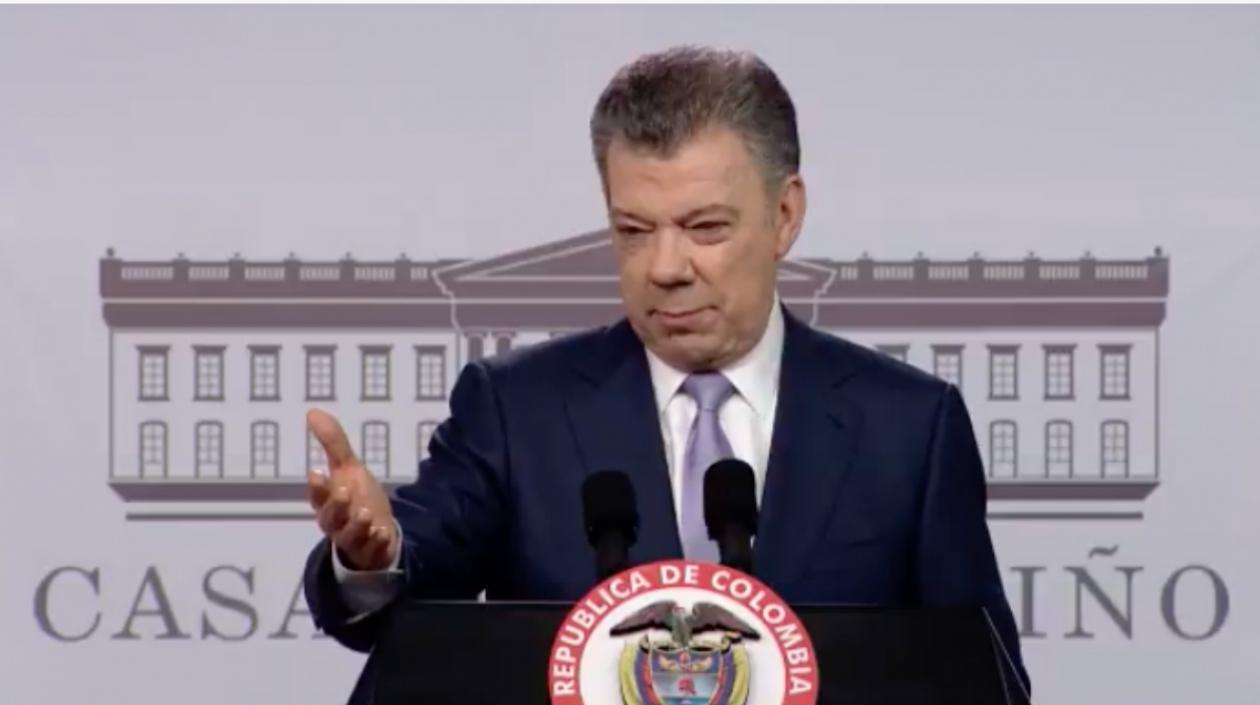 Juan Manuel Santos, presidente.