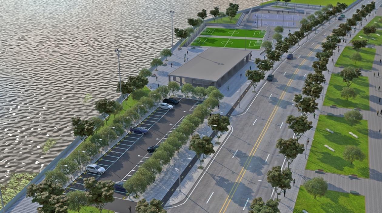 Render del Gran Malecón del Río Magdalena.