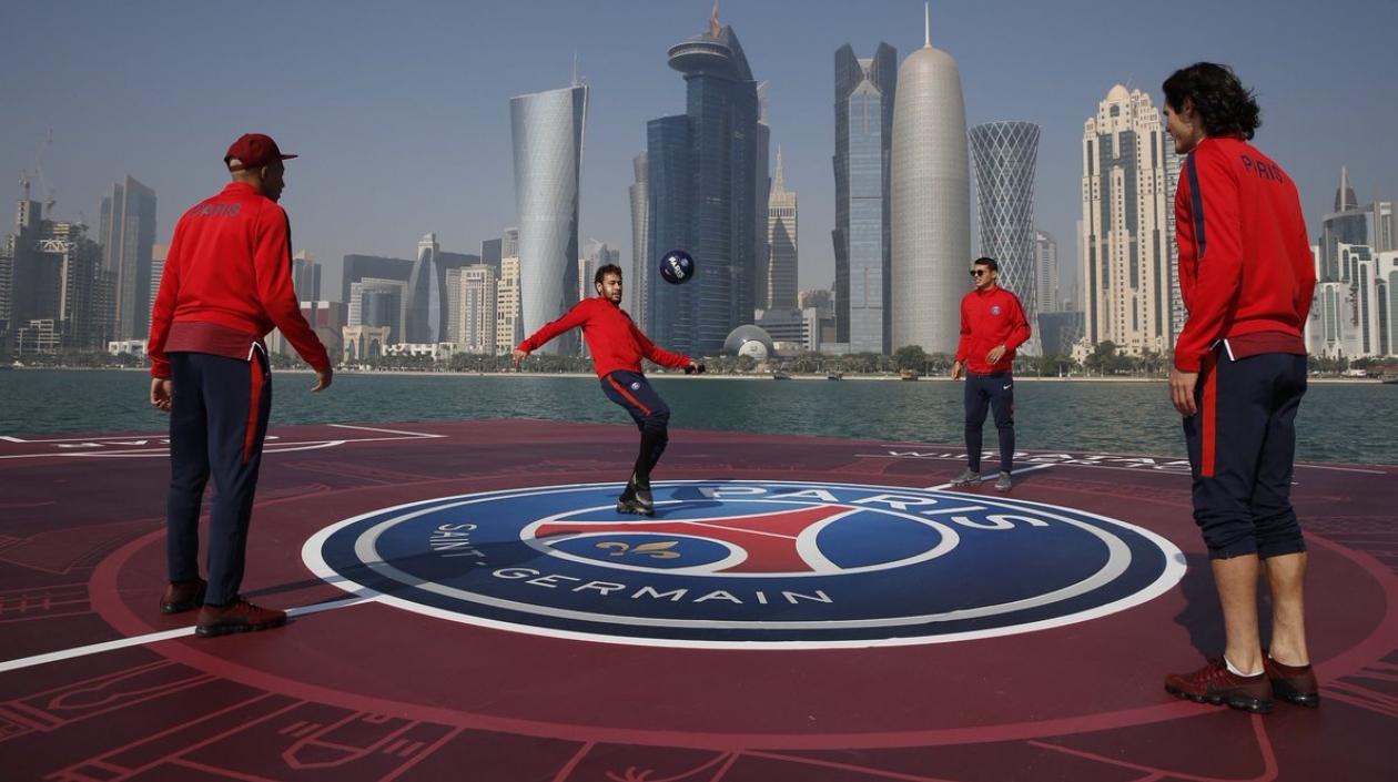Jugadores del PSG se divierten en Catar. 