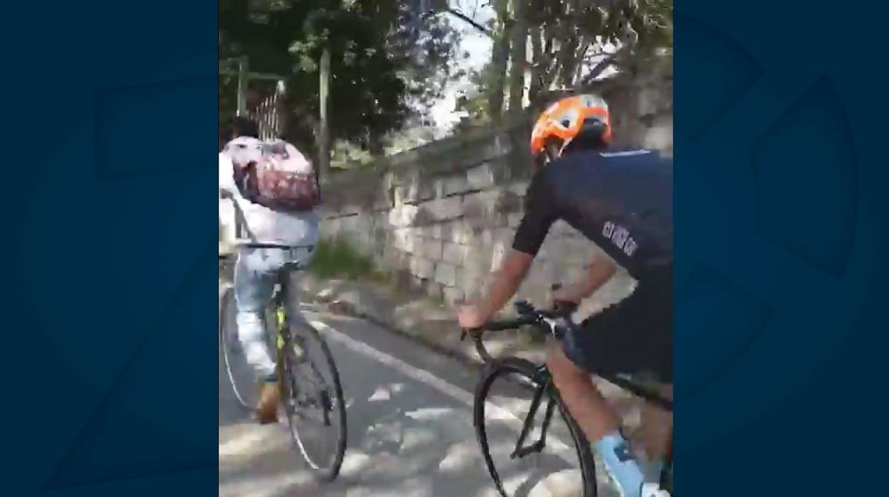 Rigoberto Urán durante un entrenamiento. 