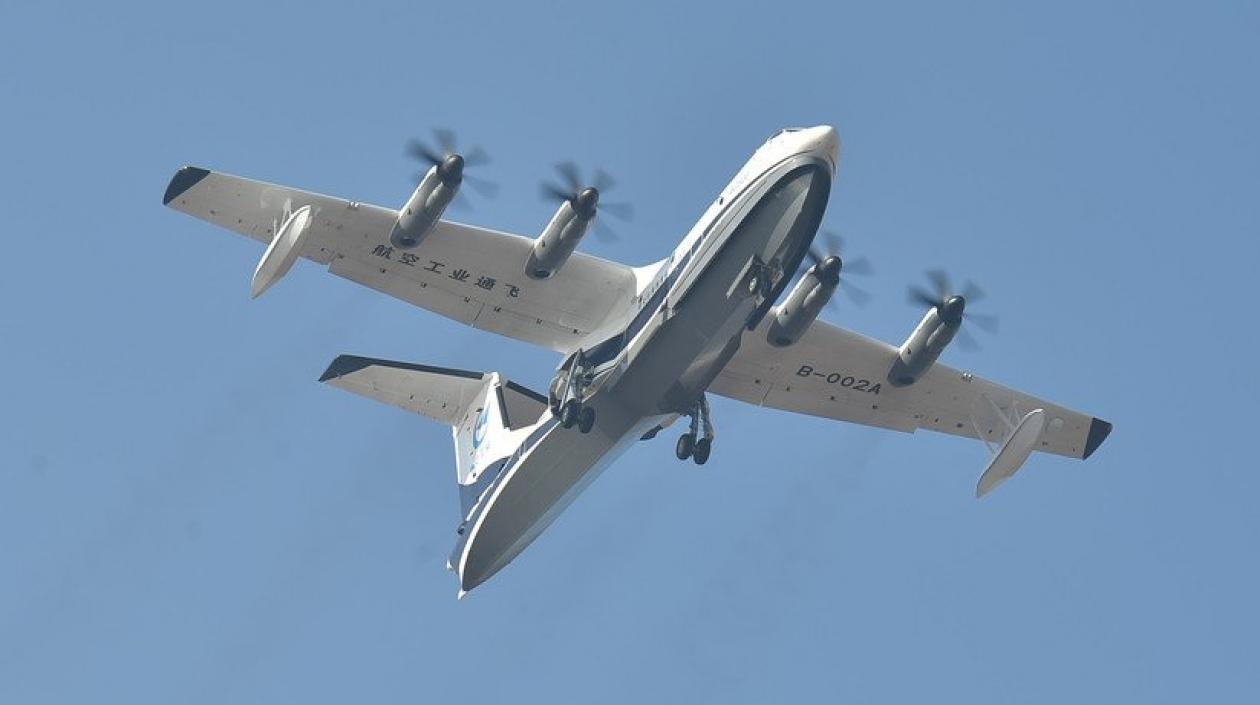 El AG600 en pleno vuelo.