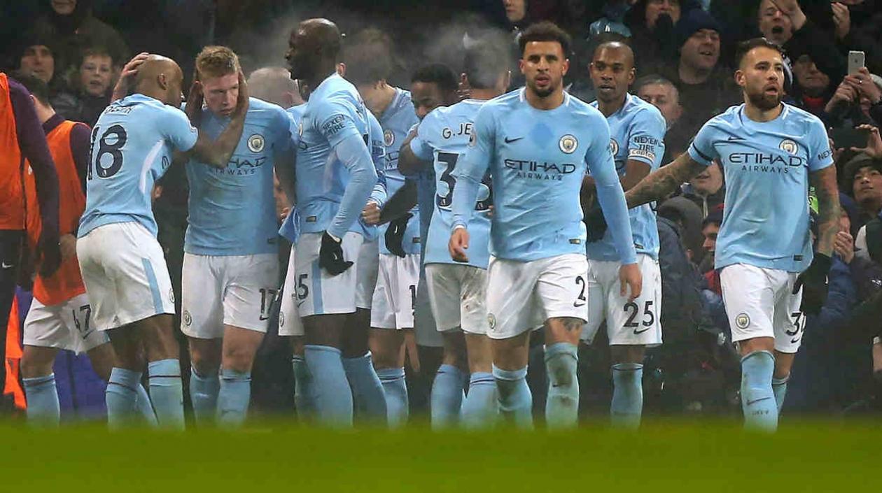 Jugadores del Manchester City. 