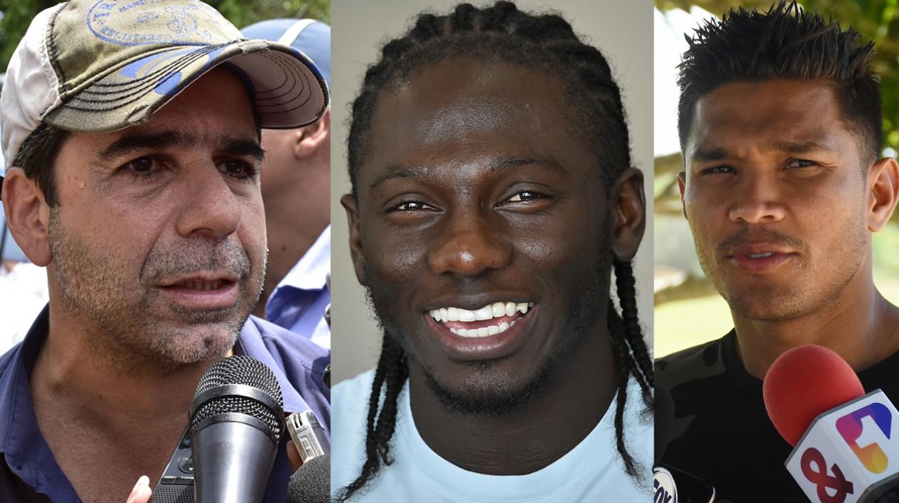 El Alcalde Alejandro Char, Yimmi Chará y Teófilo Gutiérrez.