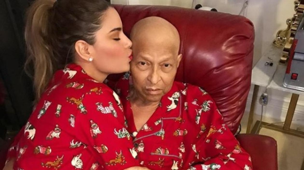 La modelo y actriz Ariadna Gutiérrez junto a su padre.