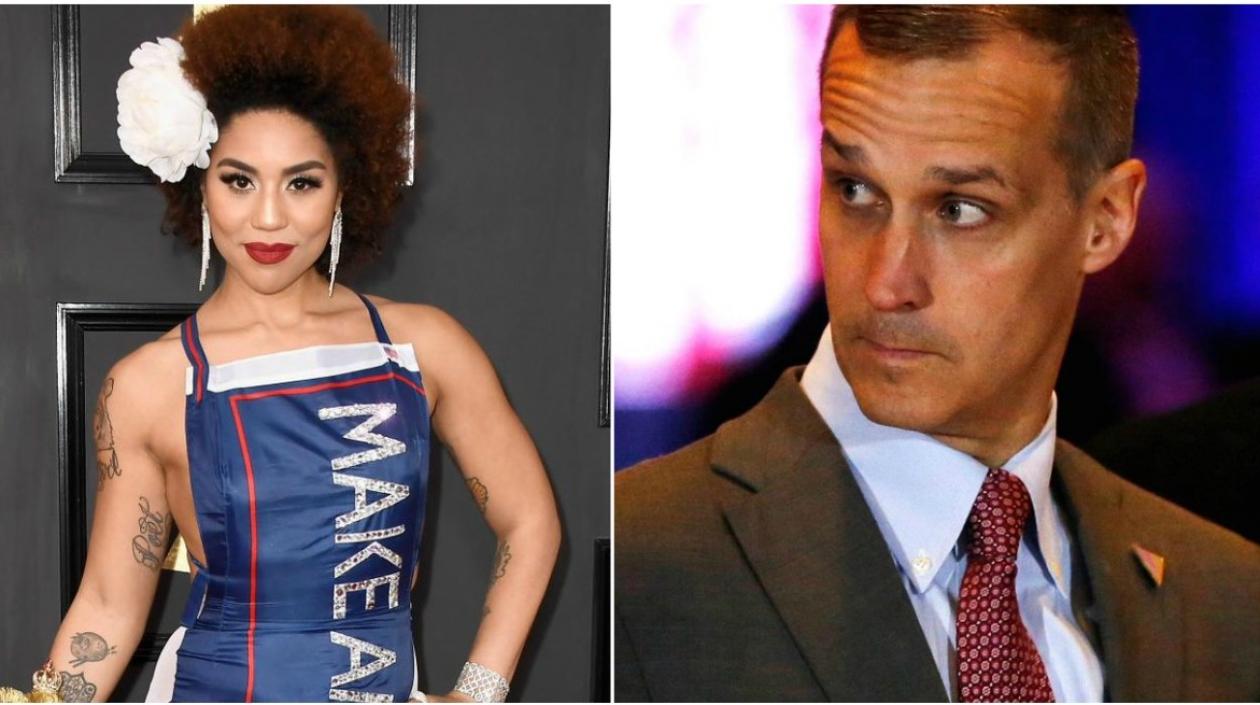 La cantante estadounidense Joy y el exjefe de campaña Corey Lewandowski.